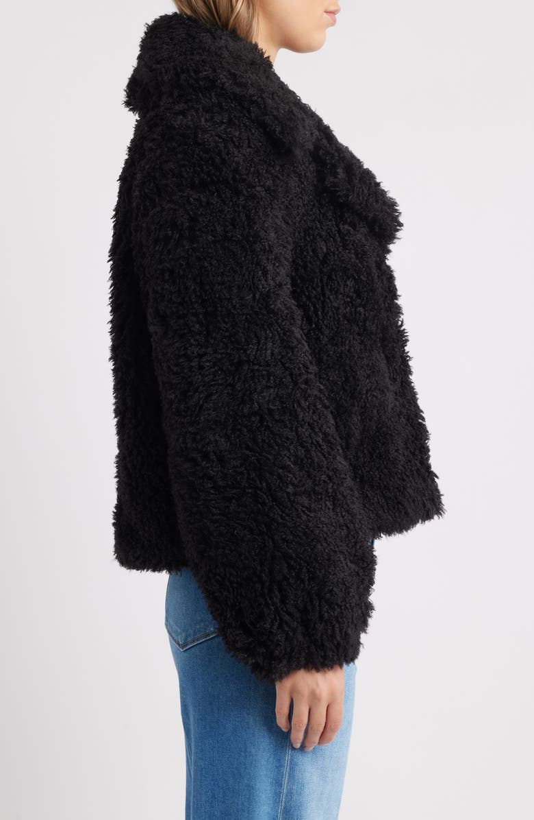 Sam Edelman Short Faux Fur Jacket, Alternate, color, Black