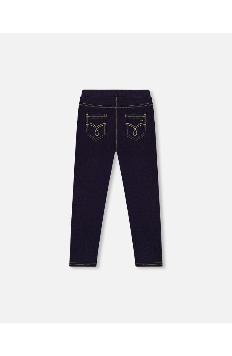 Deux par Deux Elastic Waist Slim Fit Denim Jeggings, Alternate, color, Navy Blue Denim