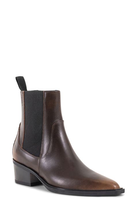 Leather pointed chelsea boots womens online