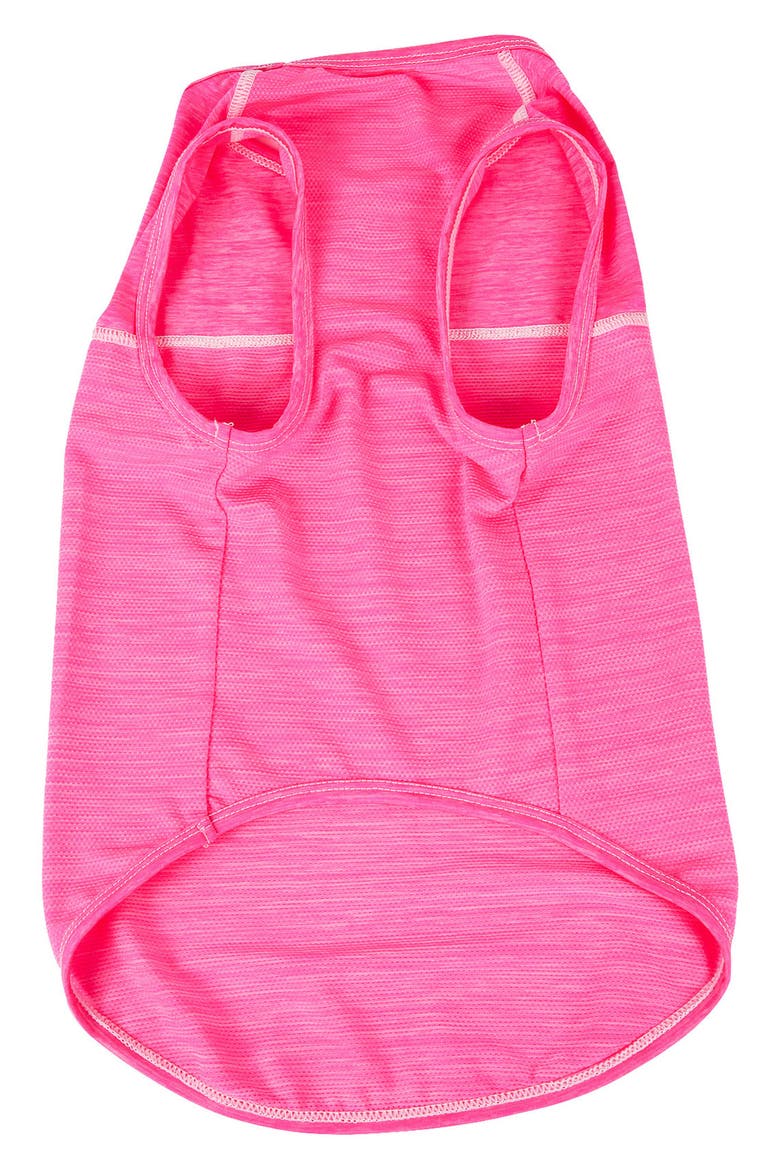 Pet Life® ACTIVE Aero-Pawlse Heathered Tank Top - Medium, Alternate, color, HOT PINK/LIGHT PINK