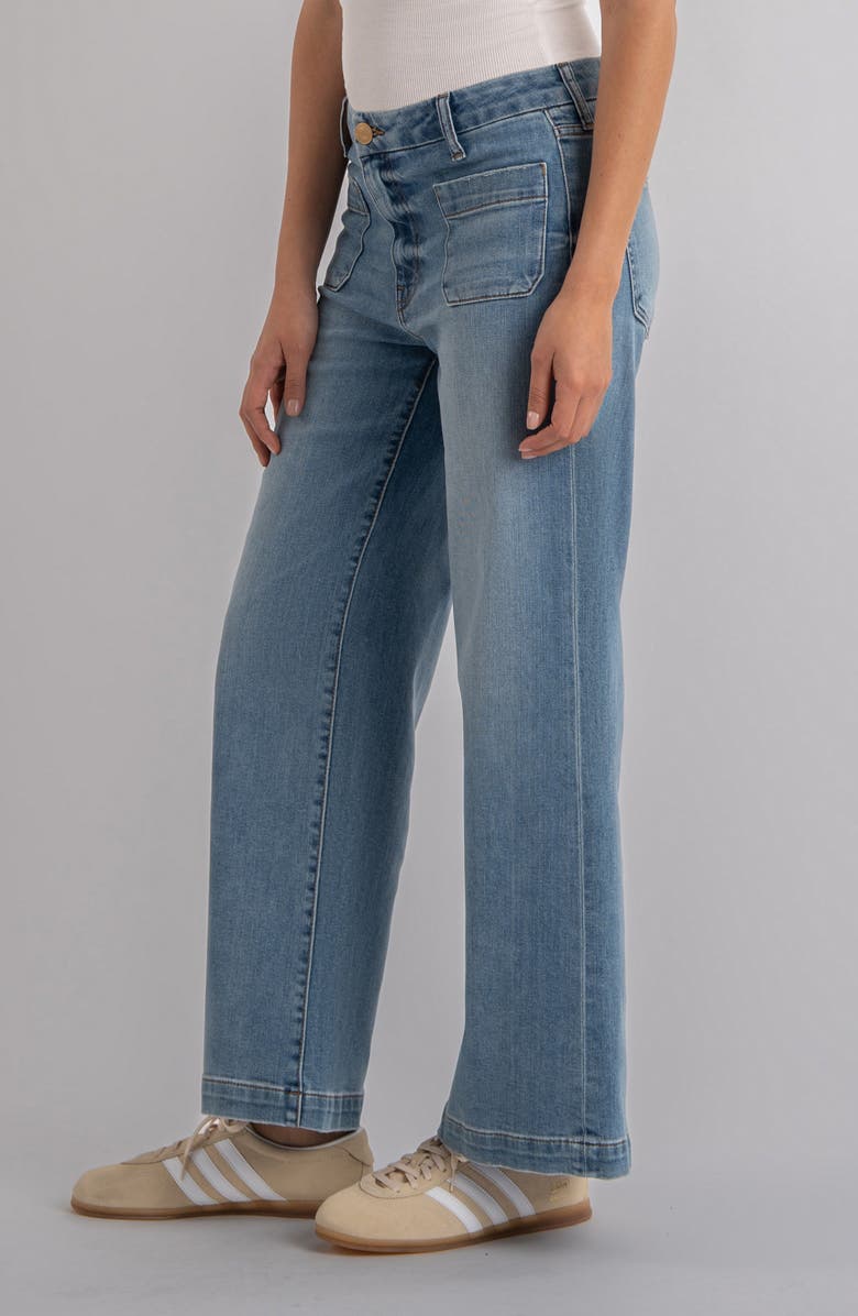 KUT from the Kloth Meg Patch Pocket High Waist Ankle Wide Leg Jeans, Alternate, color, Totally W/ Medium Base Wash