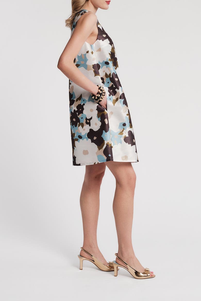 Jean Keyhole Shift Dress Morning Dew, Alternate, color, Blue/Multi