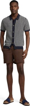 Onia Knit Linen Button Up Short Sleeve