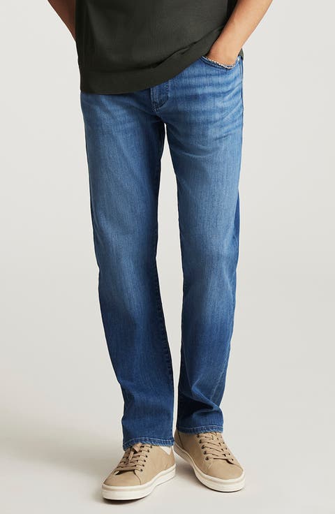 Zach Straight Leg Jeans (Mid Brushed Feather)