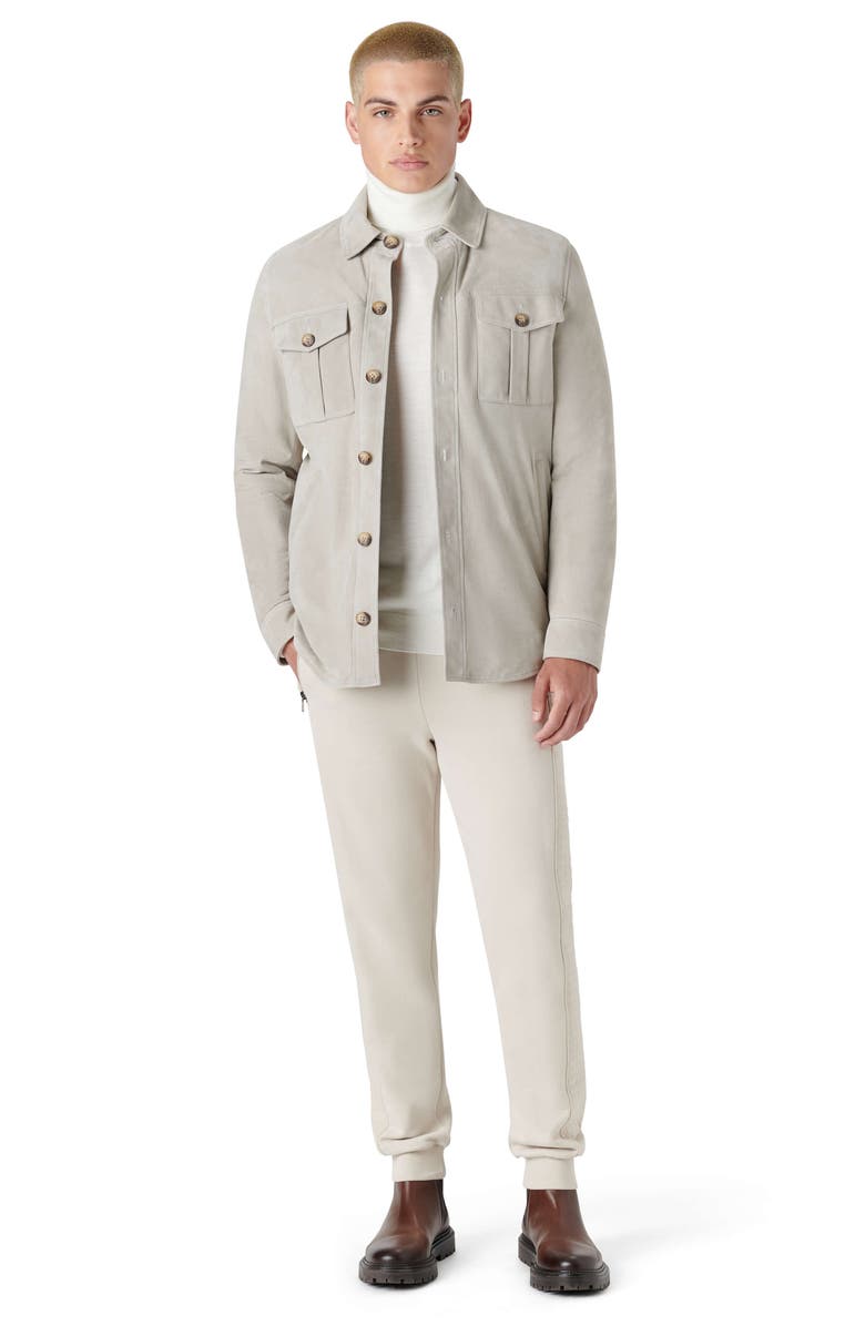 Bugatchi Suede Shirt Jacket, Alternate, color, Beige