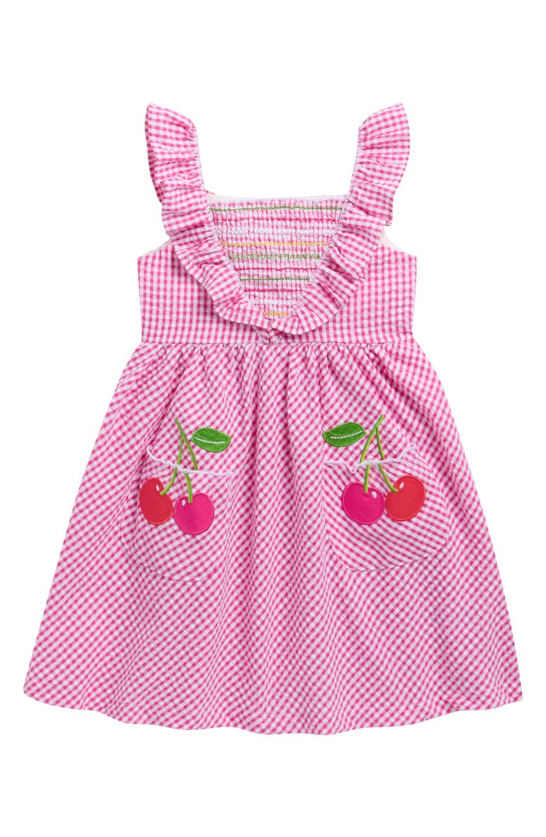 BLUEBERRY Kids' Seersucker Dress, Main, color, Hot Pink