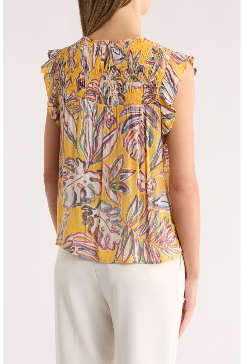 Flutter Sleeve Top, Alternate, color, SUNSHINE