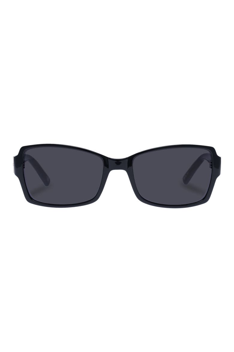 Trance 56mm Rectangular Sunglasses, Main, color, BLACK