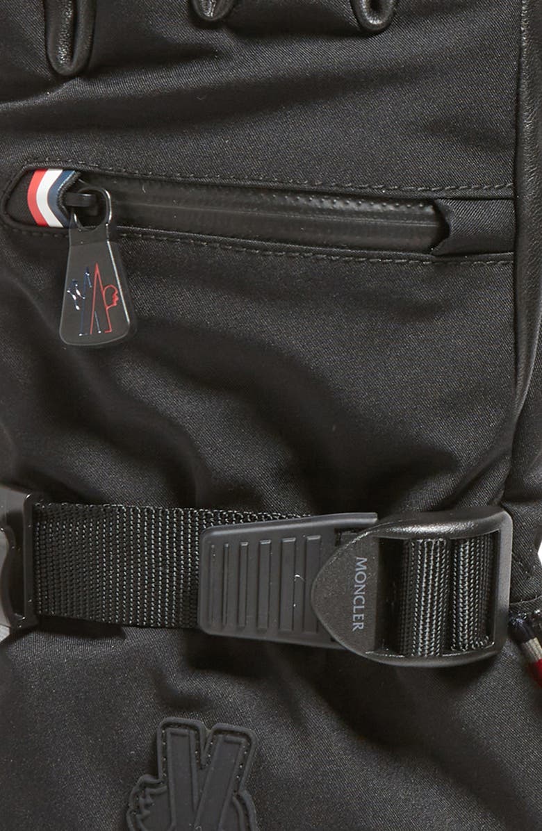 Moncler Grenoble Leather Trim Ski Gloves, Alternate, color, 