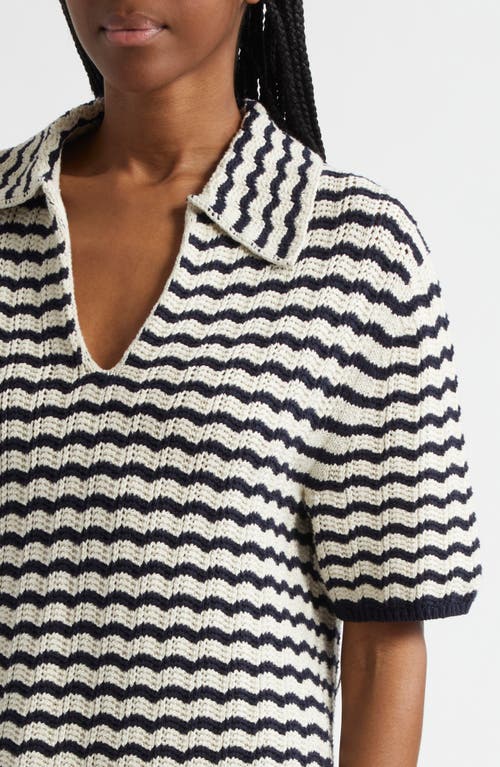 A.l.c Logan Short-sleeve Crochet Polo Top In Parchment