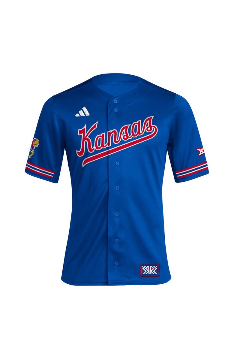 adidas Men's adidas Royal Kansas Jayhawks Reverse Retro Replica Baseball Jersey, Alternate, color, Royal