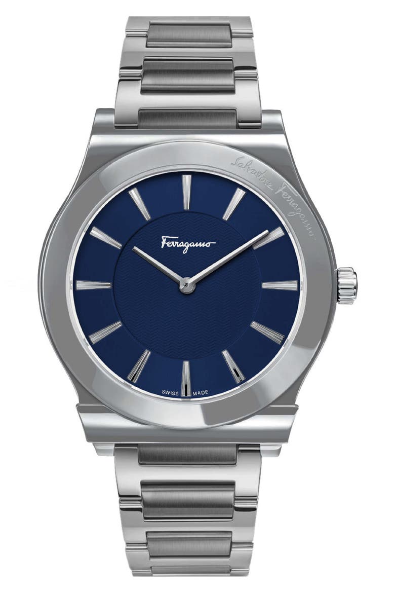 Salvatore Ferragamo 1898 Slim Bracelet Watch, 41mm, Main, color, STAINLESS STEEL