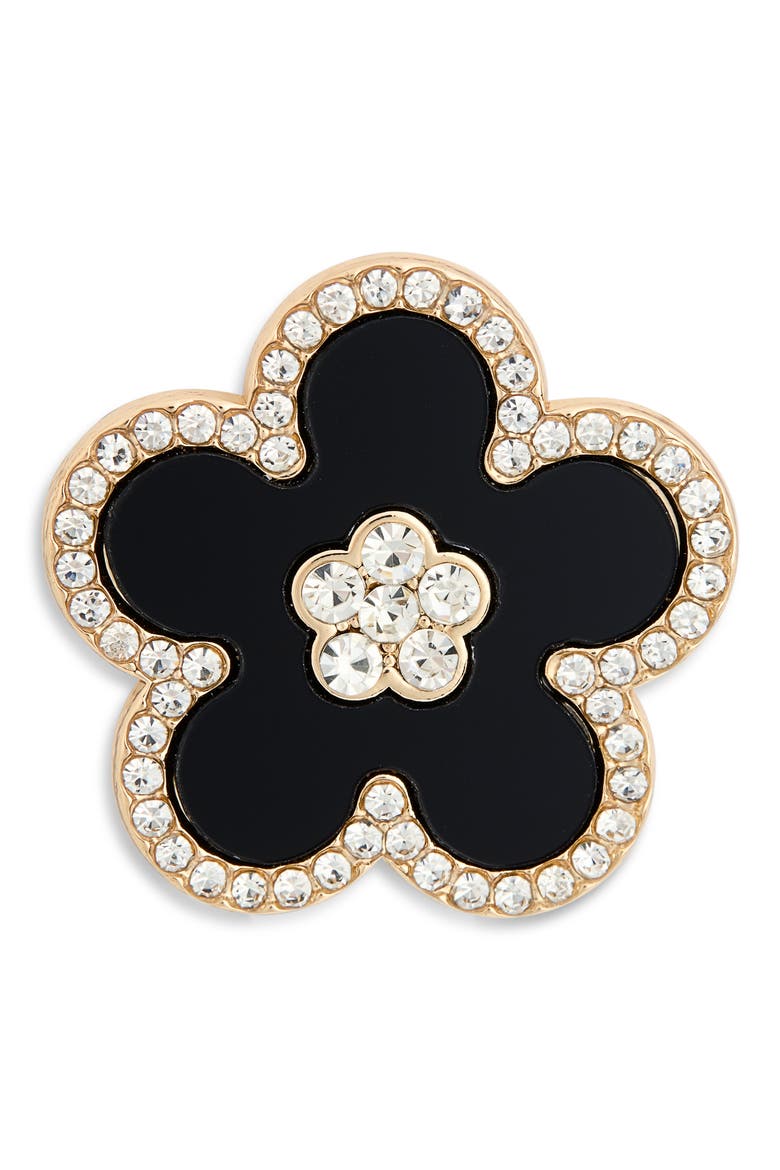 Manuela Cubic Zirconia Flower Brooch, Main, color, GOLD