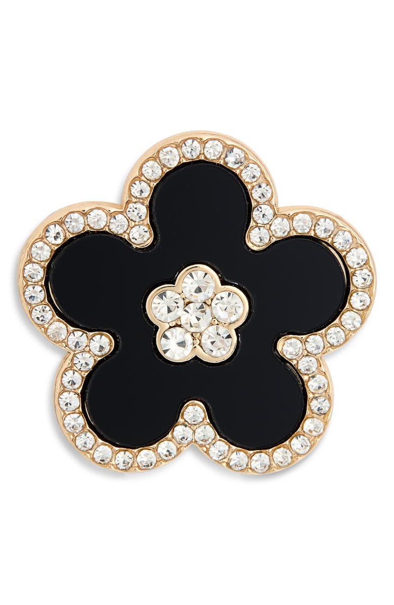EYE CANDY LOS ANGELES Manuela Cubic Zirconia Flower Brooch, Main, color, Gold