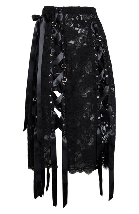 Unraveling Ribbon & Ring Lace Skirt