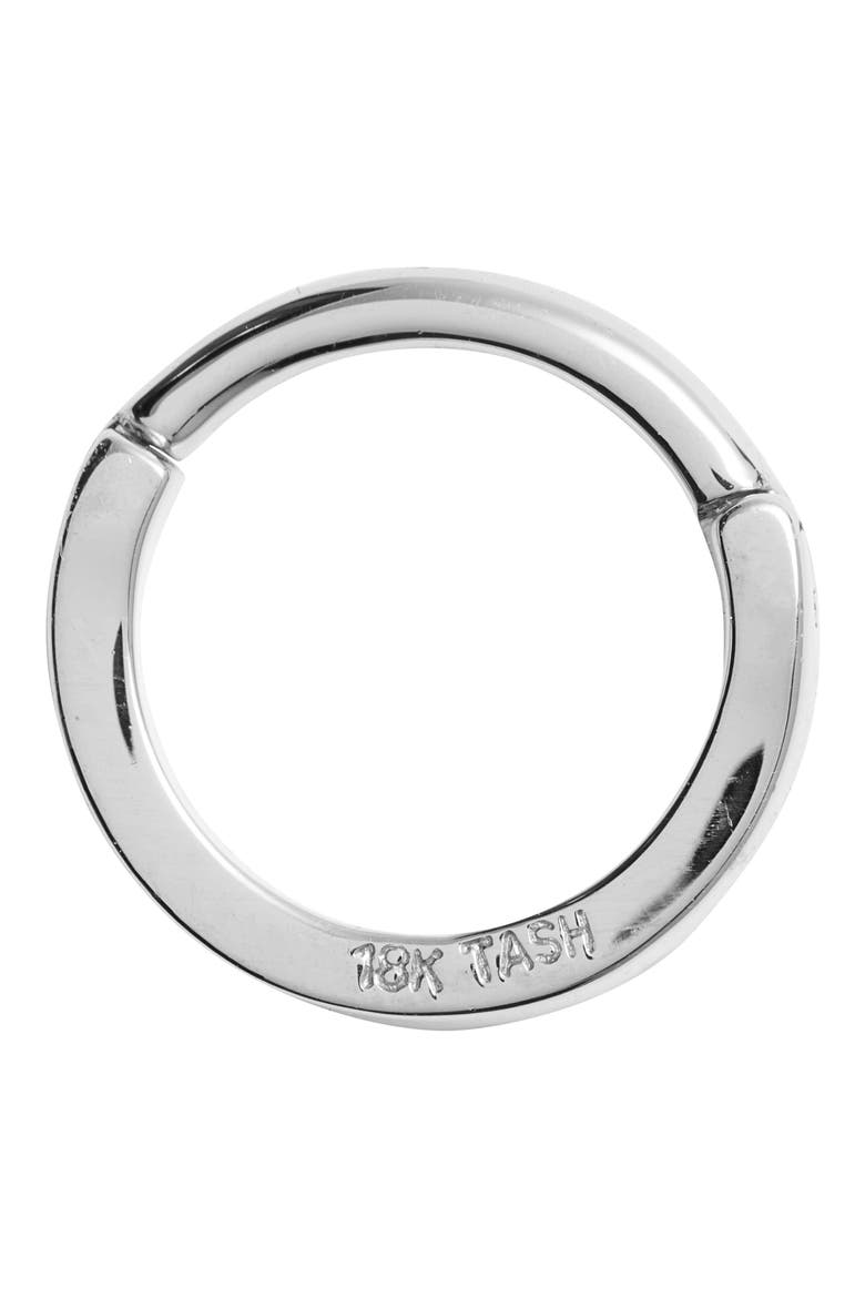 16-Gauge Diamond Front Eternity Clicker Earring, Alternate, color, WHITE GOLD/ DIAMOND
