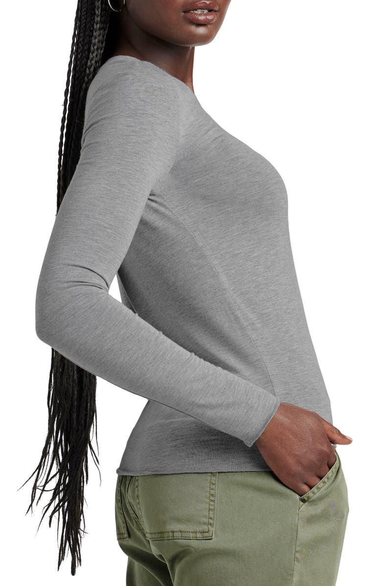 Splendid Stripe Long Sleeve Tee, Alternate, color, Tawny/H Fog Stp