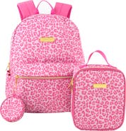 Jessica Simpson Kids' Pink Leopard Backpack with Lunch Tote