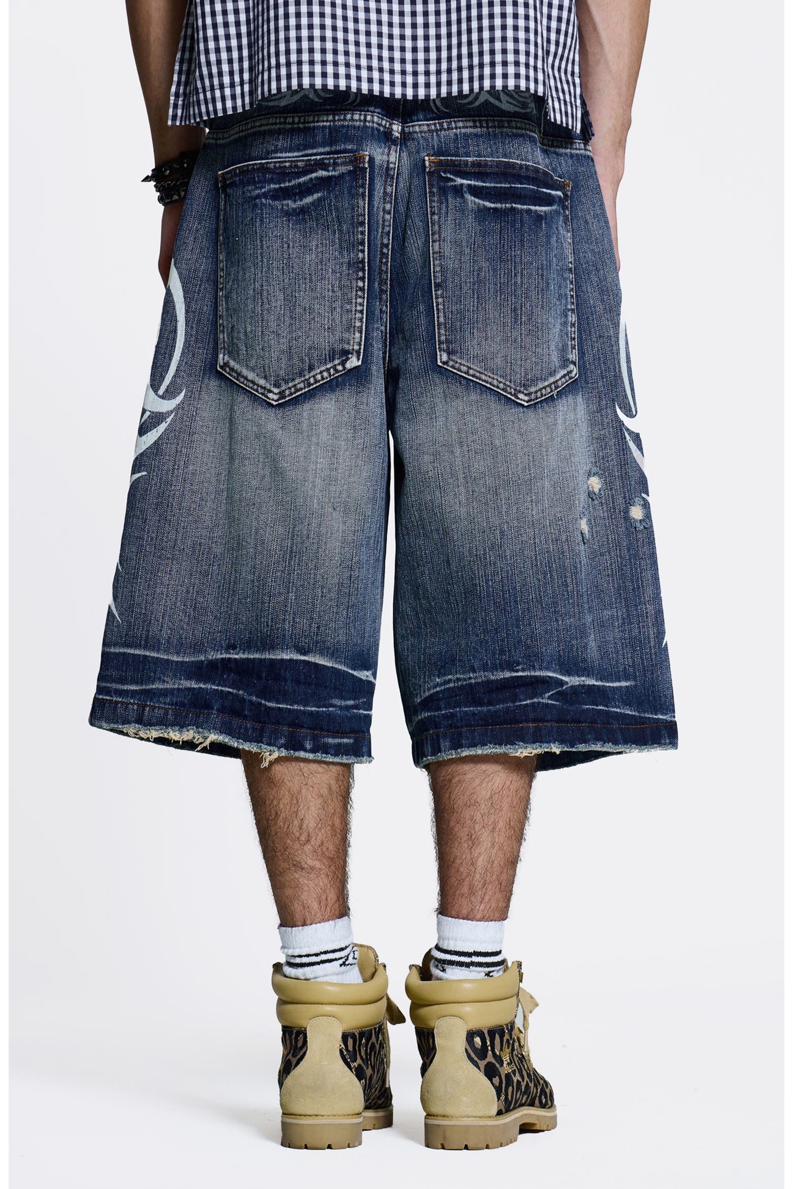 Colossus Method JADED LONDON Blade Colossus Crop Wide Leg Denim Shorts (Men) | Nordstrom