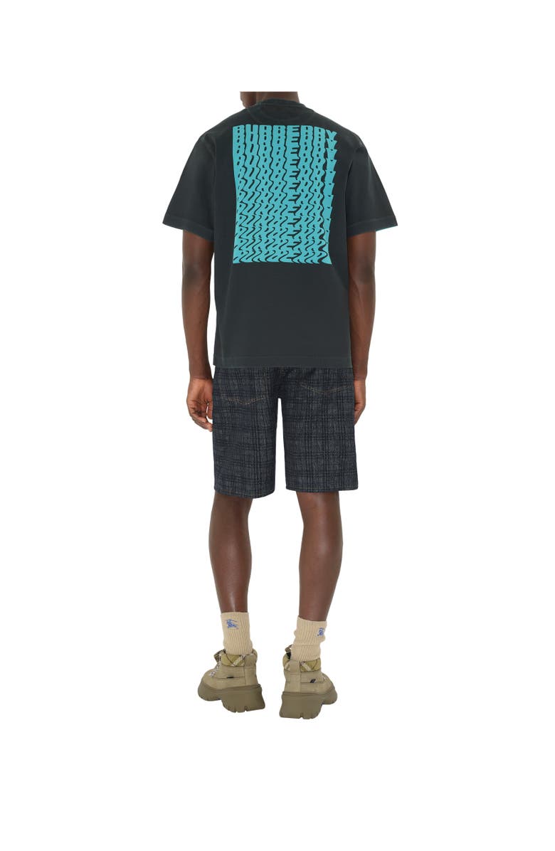 Burberry Warped Logo Cotton T-shirt, Alternate, color, Atom Blue