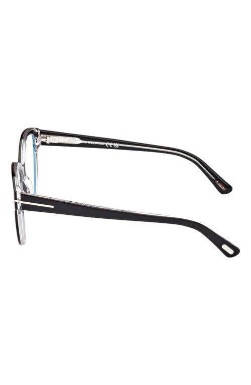 Tom Ford 54mm Cat Eye Blue Light Blocking Optical Glasses In Black