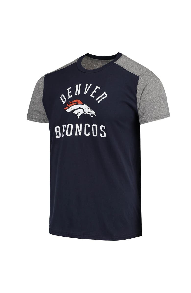 Majestic Threads Men's Majestic Threads Navy/Gray Denver Broncos Field Goal Slub T-Shirt, Alternate, color, Navy