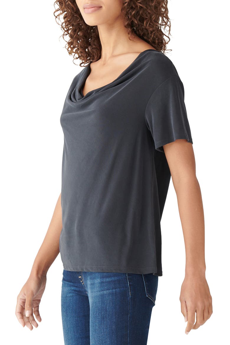 Sandwash Cowl Neck Top, Alternate, color, LUCKY BLACK