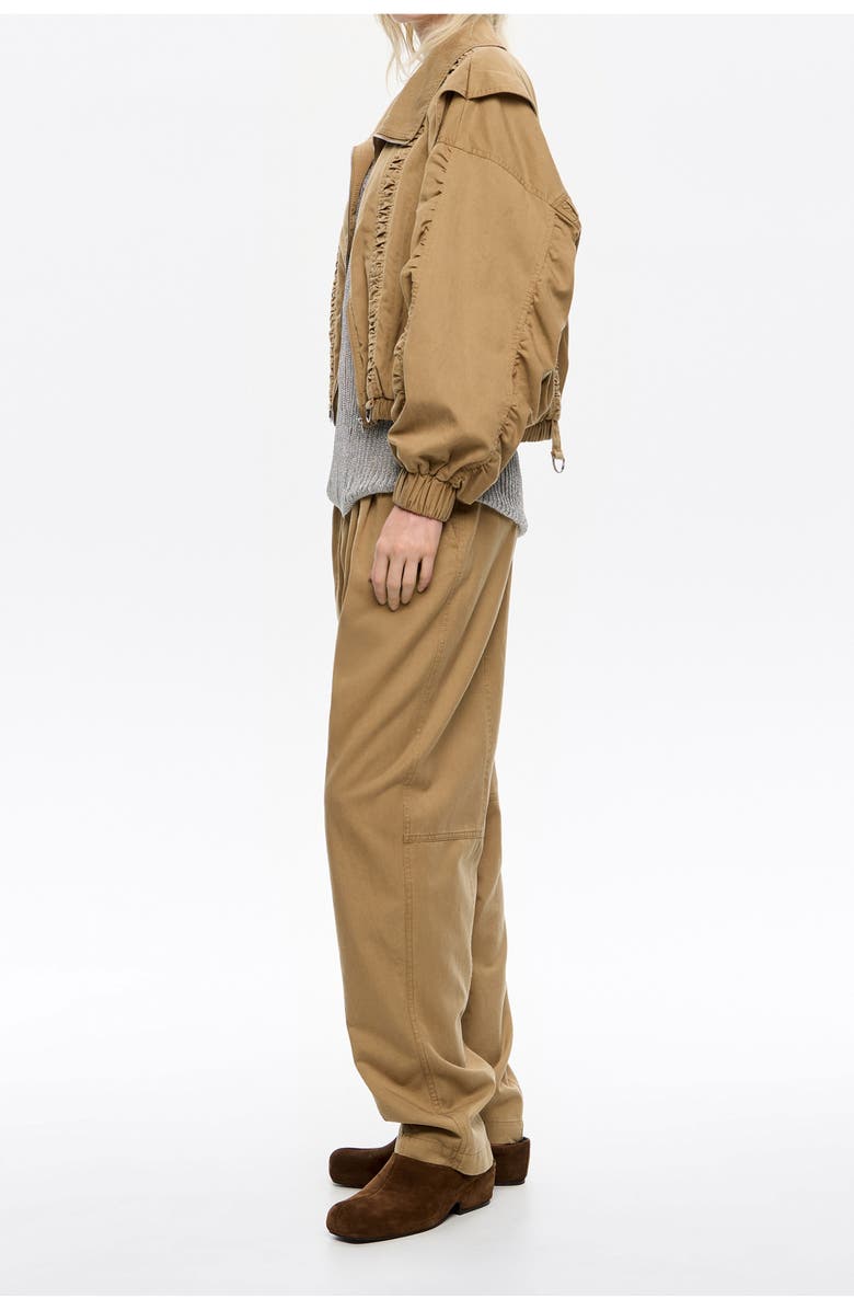 Bimba y Lola Oversize Washed Gathered Jacket, Alternate, color, Camel