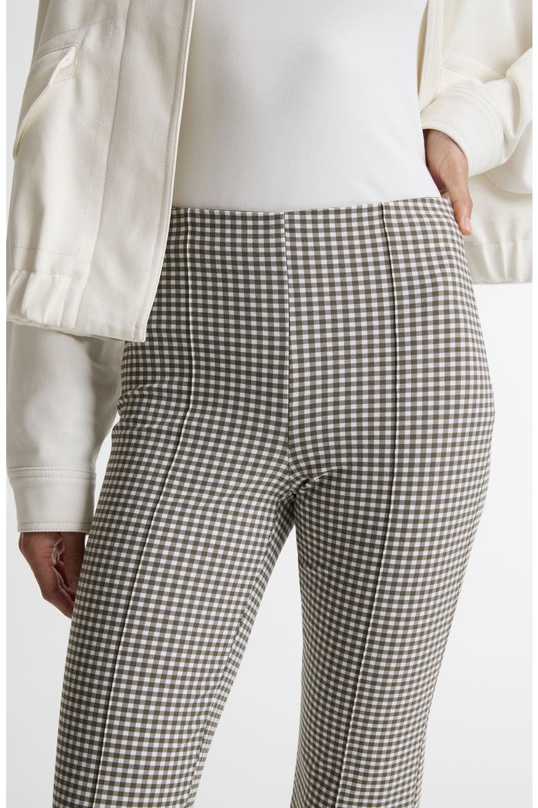 Niki Mid Rise Crop Gingham Pants, Alternate, color, TAPENADE GINGHAM