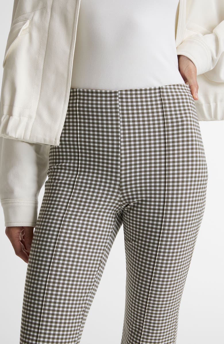 Vince Niki Mid Rise Crop Gingham Pants, Alternate, color, Tapenade Gingham
