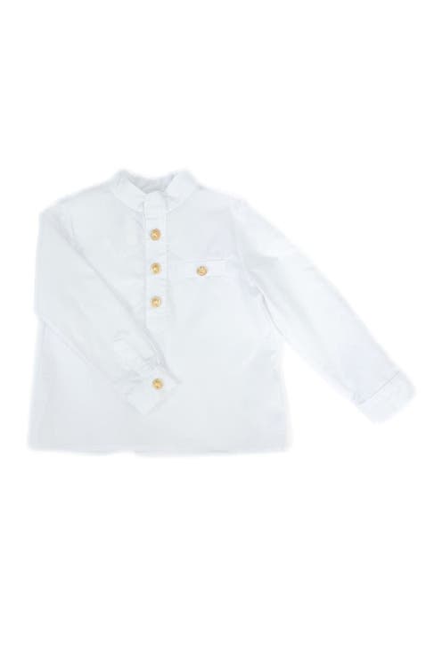 Charlie White Mandarin Collar Shirt (Little Kid)
