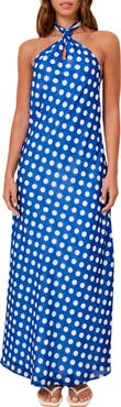 Solid & Striped Brisa Halter Neck Maxi Cover-Up Dress