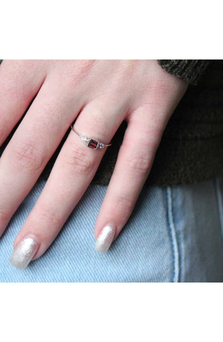 LuvMyJewelry Cushion Cut Garnet & Diamond Birthstone Ring in 14K Gold, Alternate, color, 