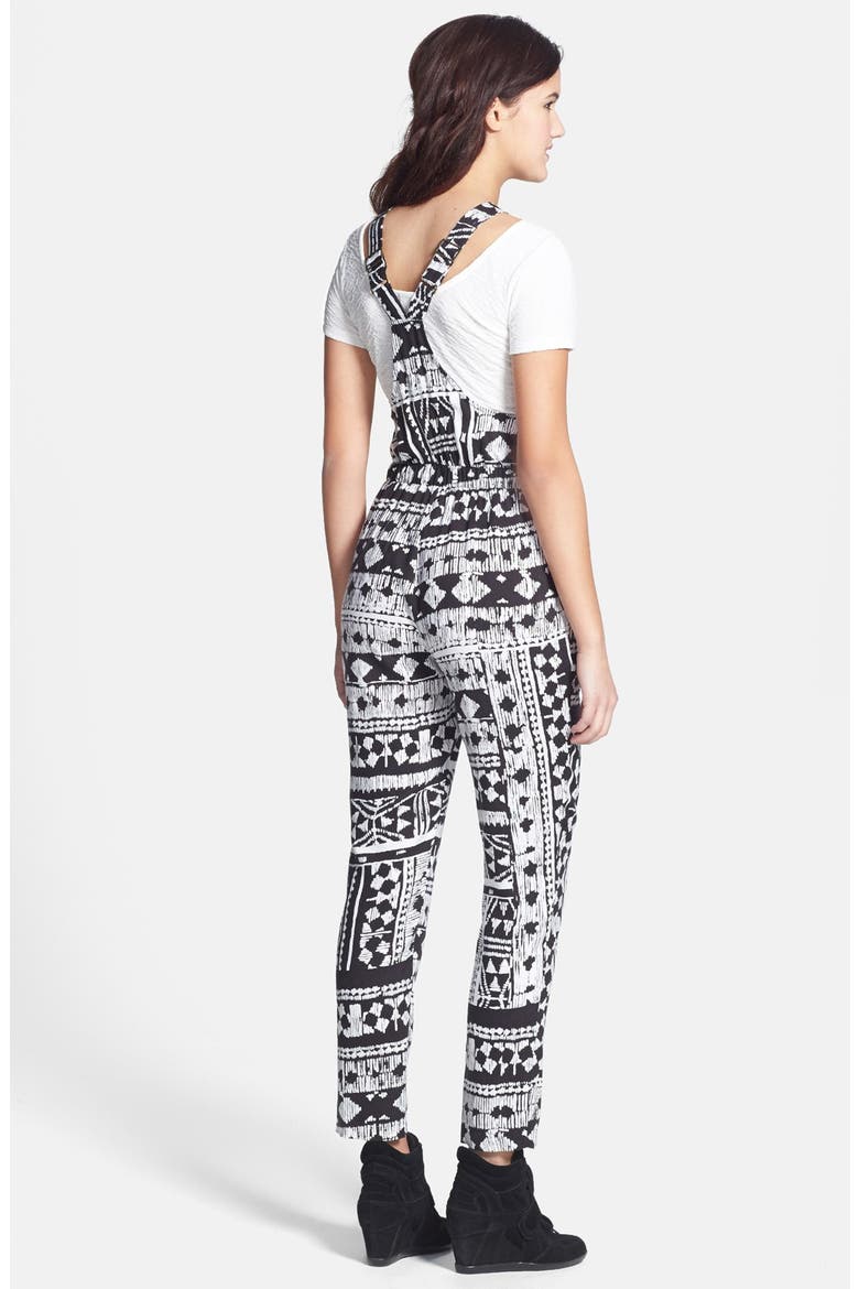 Lush Knit Overalls, Alternate, color, BLACK/ WHITE PRINT