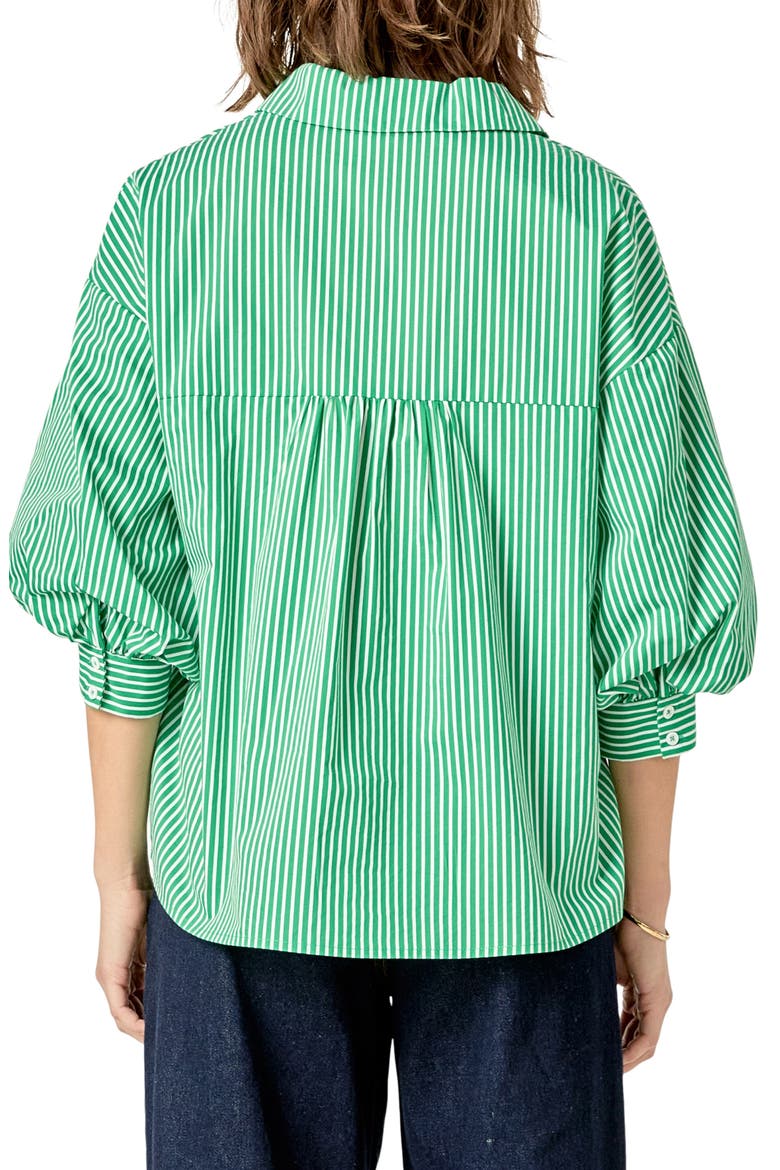 Stripe Balloon Sleeve Shirt (Women) | Nordstrom