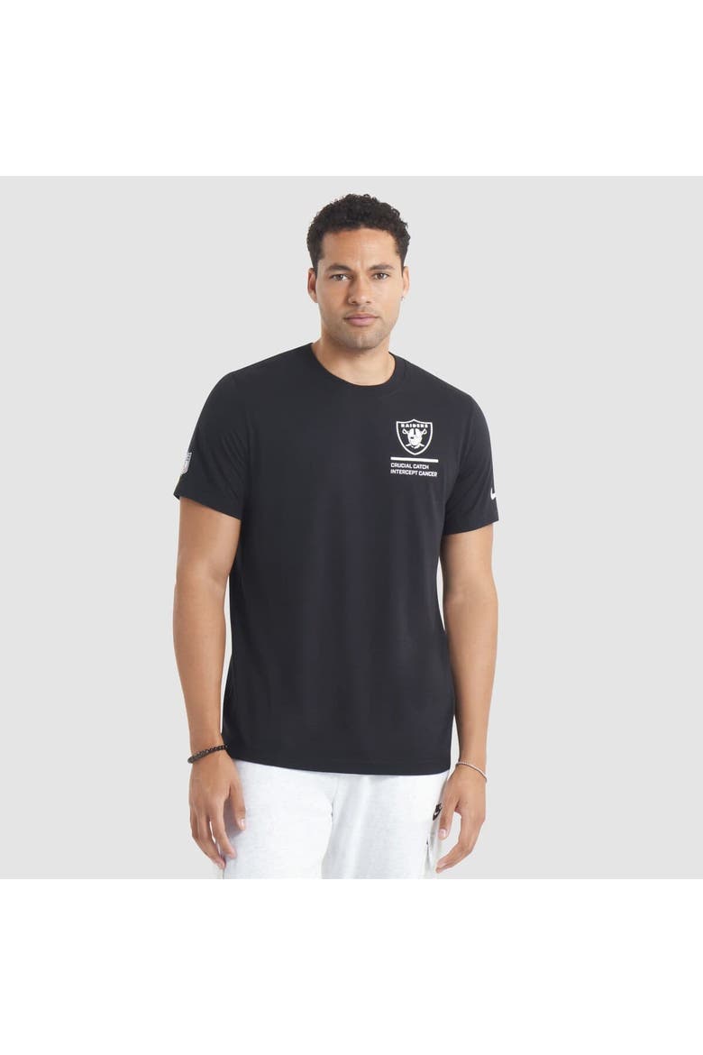 Men's Nike Black Las Vegas Raiders 2025 NFL Crucial Catch Tri-Blend Dri-FIT T-Shirt, Main, color, Black