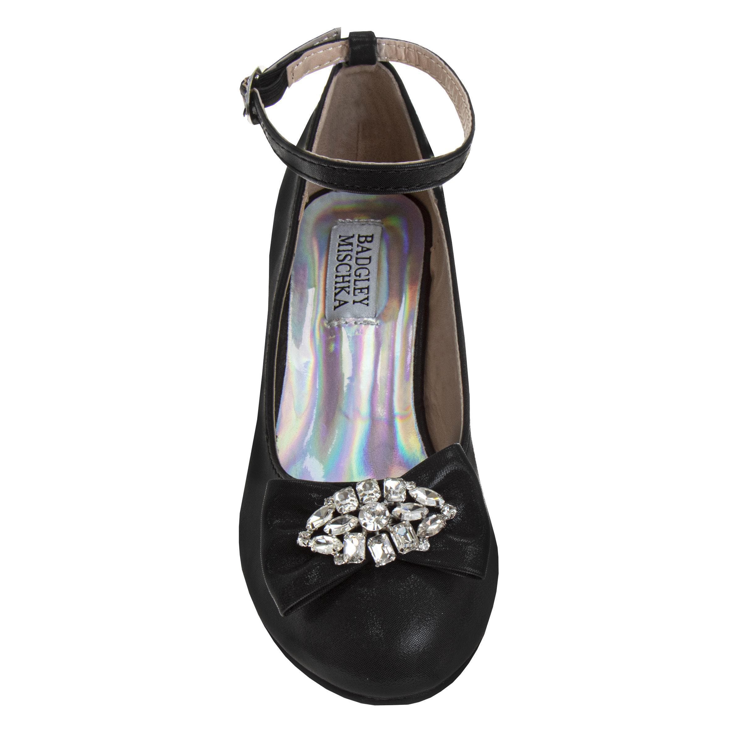 BADGLEY MISCHKA Low Heeled Dress Shoes Girls'  Elegant Stylish Formal Wear, Alternate, color, Black
