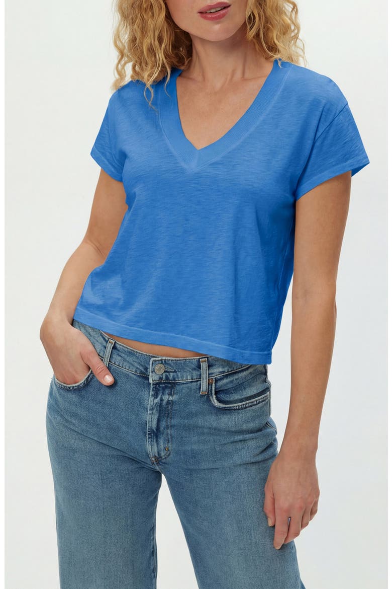 Harlan Cotton V-Neck T-Shirt, Alternate, color, BLUE RIBBON
