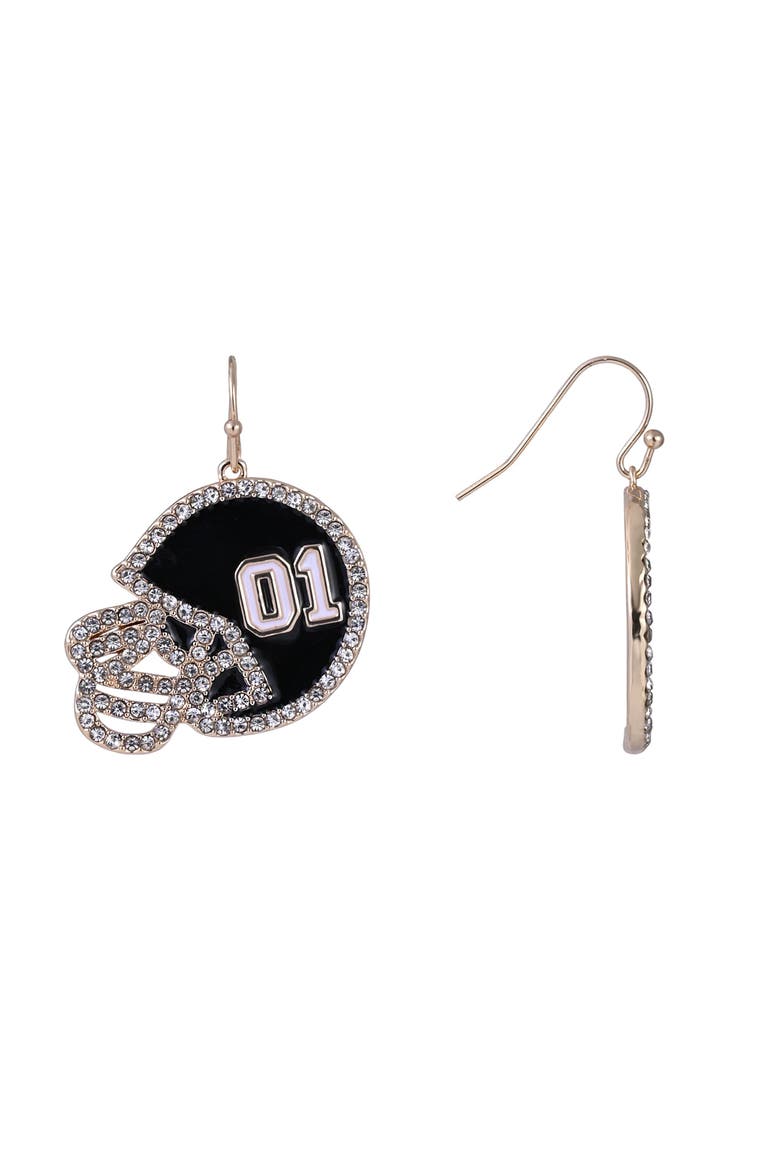 Game Day Football Helmet Earrings, Alternate, color, Brown