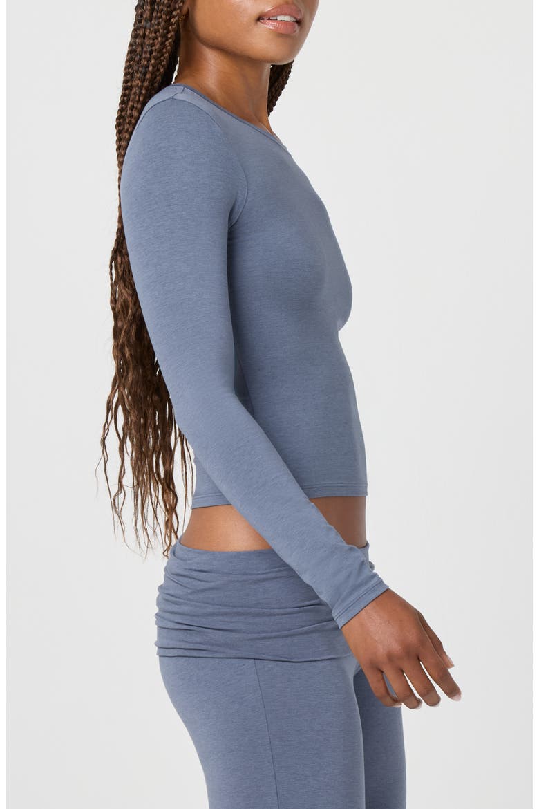 Softie Cotton Blend Long Sleeve Top, Alternate, color, GRISAILLE