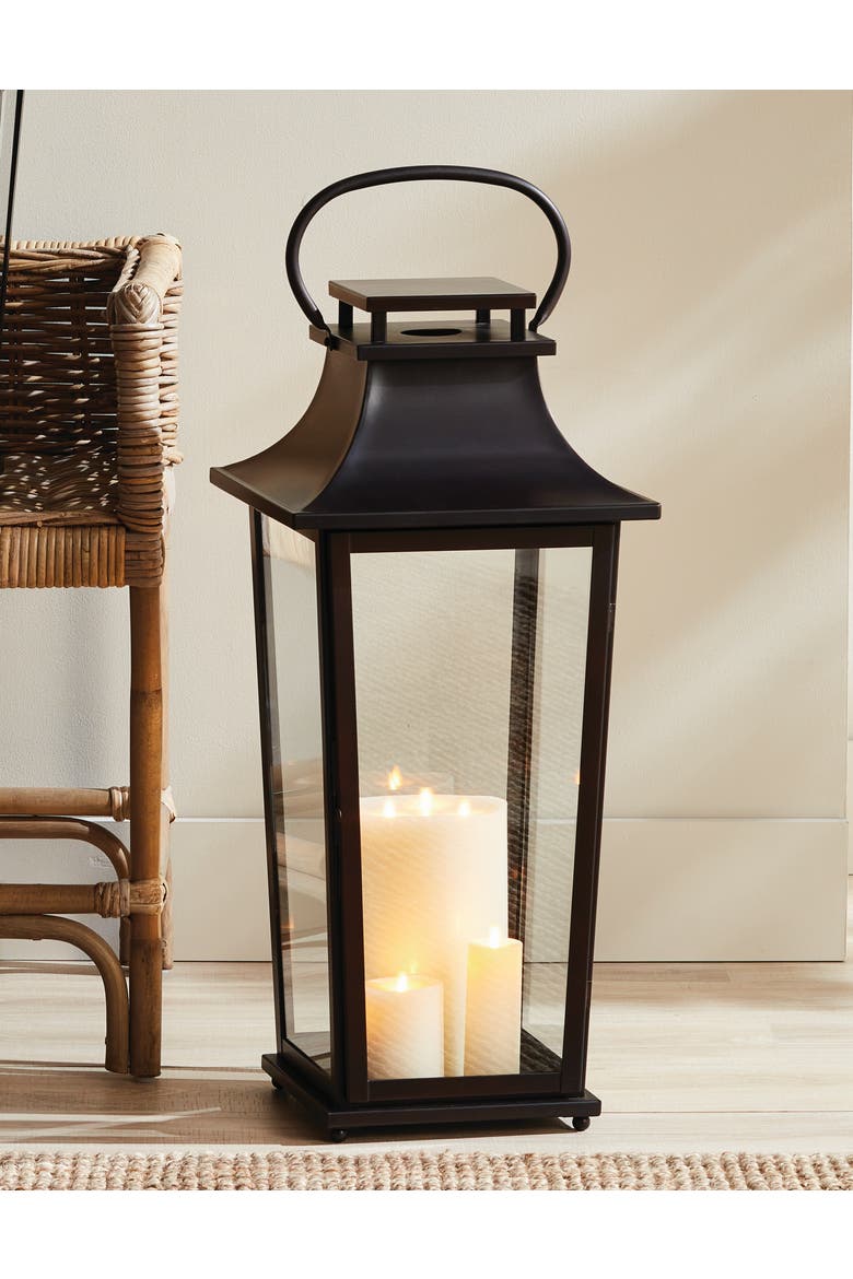 Maurice Outdoor Lantern Candle Holder Large, Alternate, color, Black