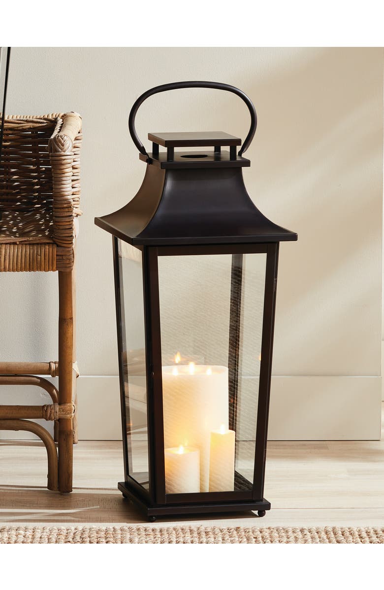 Napa Home & Garden Maurice Outdoor Lantern Candle Holder Large, Alternate, color, Black