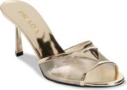 Prada Triangle Logo Mesh Slide Sandal