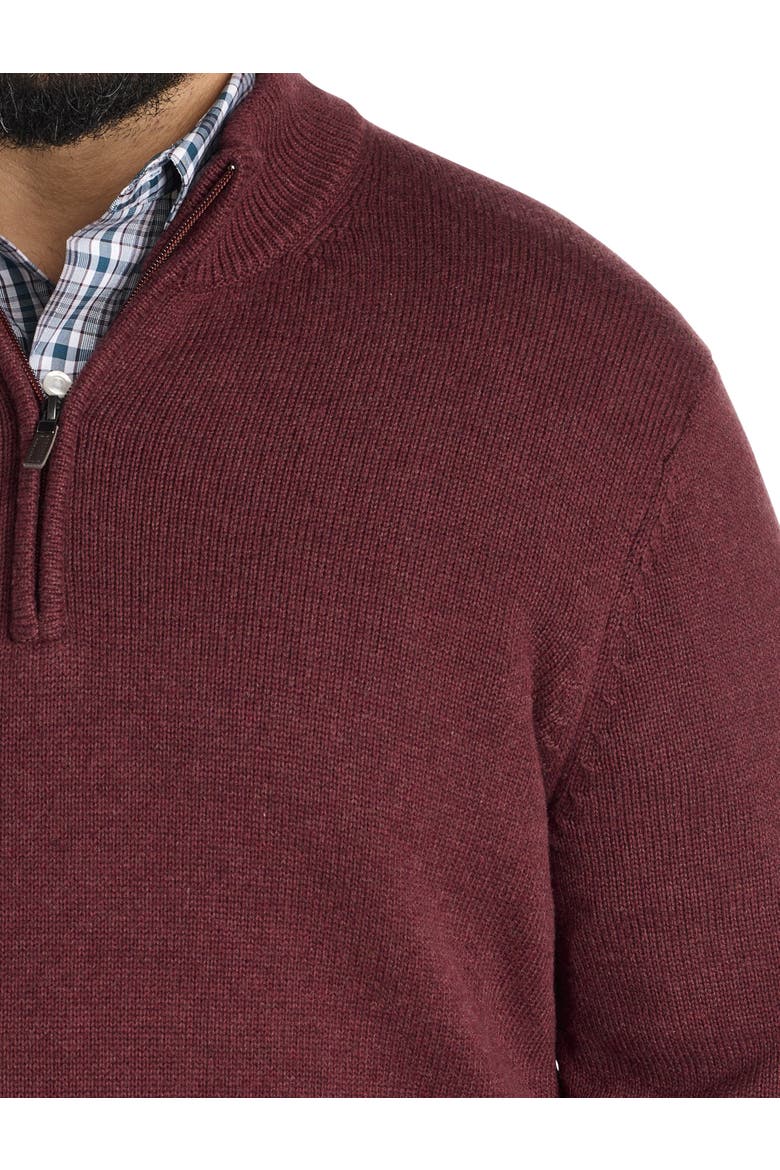 Big & Tall Heathered 1/4-Zip Pullover, Alternate, color, RUM RAISIAN HEATHER