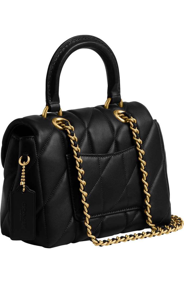 COACH Tabby Quilted Leather Convertible Top Handle Bag, Alternate, color, Black