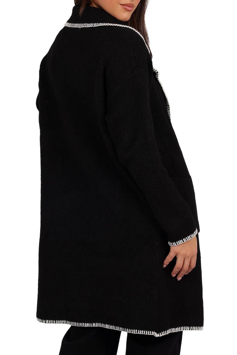 Oaklynn Whipstitched Sweater Coat, Alternate, color, BLACK