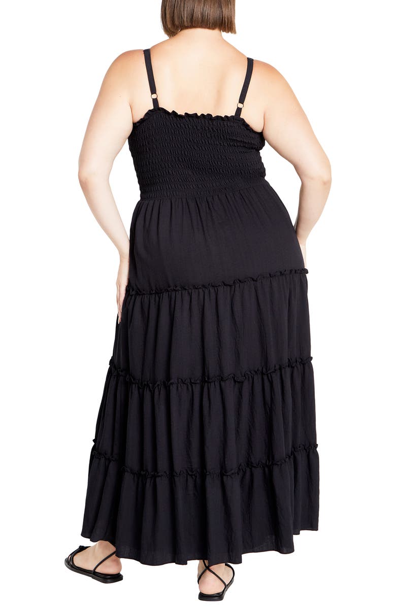 City Chic Alisa Smocked Sleeveless Maxi Dress, Alternate, color, 