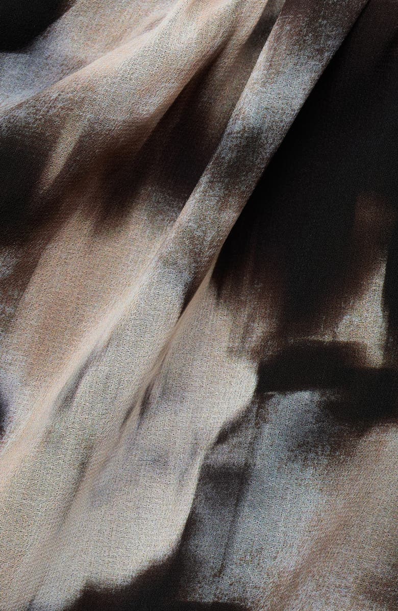 MANGO Floral Print Ruched Sleeveless Maxi Dress, Alternate, color, Brown