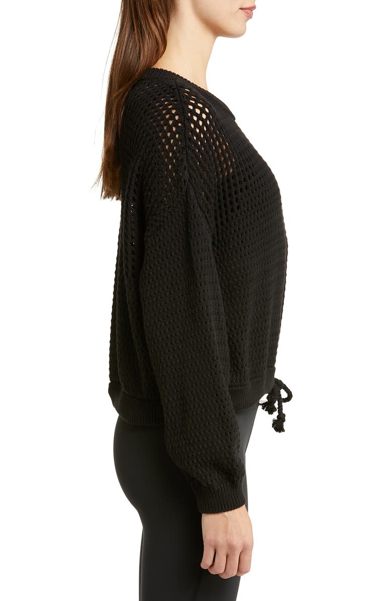 Sweaty Betty Tides Open Stitch Pullover, Alternate, color, Black