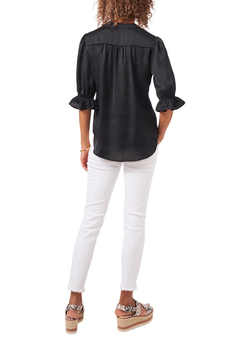 Vince Camuto V-Neck Shirred Satin Blouse, Alternate, color,